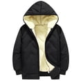 thumbnail image 2 of MAIHAN-Boys Winter Fleece Lined Hooded Jacket Thickened Warm Coat For Children 3-14 Years Cold Weather Outdoor Windproof Embossed Design With Adjustable Hood And Ribbed Cuffs(Black,5-6Years), 2 of 8