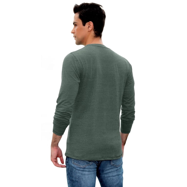 JWD Men's Long Sleeve Henley Shirt photo 4