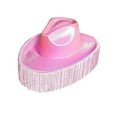 thumbnail image 2 of Segolike Cowboy Hat Western Cowgirl Hat Sparkly Glitter Photo Props Dazzling Color Holographic Rave Hat Tassel Decor for Bridal Beach Role Pink, 2 of 8