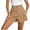 Coffee, variant on Womens Solid High Waist Pleated Bermuda Shorts Side Slip Pockets Full Stretch Elastic High Waist Wrinkle Resistant Loose Mid Knee Casual Office Work Short Bottoms