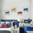 thumbnail image 4 of Abstract Colorful Car Wall Art Kids Room Decor Watercolor Race Car Plane Pictures for Boys Bedroom Toddler Cartoon Vehicle Theme Posters Paintings Playroom Nursery Artwork Home Decorations 12x12 4Pcs, 4 of 6