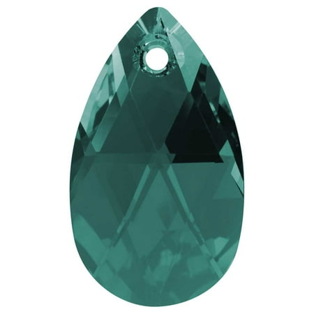 Pear Emerald Pendant - Swarovski Crystal, #6106 Pear Pendant 28mm, 1 Piece, Emerald