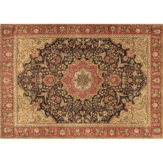 Ahgly Company Indoor Rectangle Medallion Brown Traditional Area Rugs, 5' x 8'