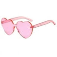 thumbnail image 6 of Fashion Rimless Frame Sunglasses Women Love Heart Shape Lens Eyewear Eyeglasses - Pink, as described, 6 of 6