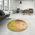 thumbnail image 4 of Ahgly Company Machine Washable Indoor Round Transitional Yellow Area Rugs, 6' Round, 4 of 7