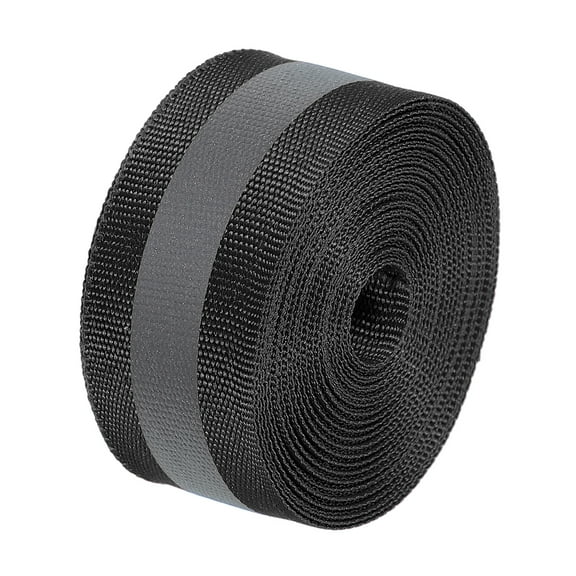 Uxcell Reflective Tape Strip, 1" x 20FT High Visibility Sew-on DIY Safety Fabric Webbing, Black