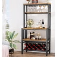 thumbnail image 3 of AWQM Kitchen Bakers Racks with Storage, 5-Tier Microwave Stand with Wine Rack, Freestanding kitchen storage Shelf, Walnut, 3 of 9