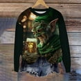 thumbnail image 4 of Unisex St. Patrick's Day Elderly Print Casual Long Sleeve T-Shirt, 4 of 5