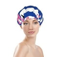 thumbnail image 3 of Kdxio Pink Flamingo Print Shower Cap for Women,Elastic and Reusable,Double Waterproof Layers Bathing Hat, 3 of 9