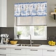 thumbnail image 4 of Coastal Blue Curtain Valances for Windows, Kitchen Valance Window Treatments Panel 2 Pack, Ocean Nautical Lighthouse Starfish Anchor Rod Pocket Short Curtains for Bathroom Bedroom 60 x 18 Inch, 4 of 8