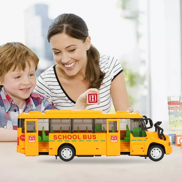 Modelo De Autobús Escolar Amarillo, Puerta Abierta Modelo De Autobús Escolar Aspecto Realista 1:32 Batería De 160MAH Fundición A Presión Para El Hogar ANGGREK Otros