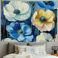 thumbnail image 2 of Patifu Flowers Blue Yellow Tapestry Wall Hanging Unique Style Graphic Tapestries Home Wall Decor Art for Living Room Bedroom Apartment Farmhouse Dorm 40x30inch, 2 of 6