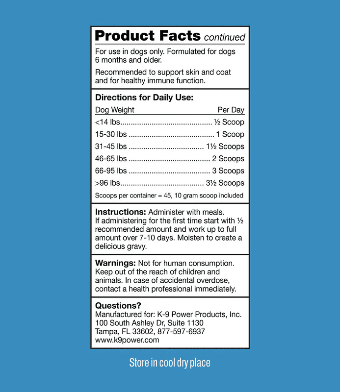 K9 Power - Show Stopper - Healthy Coat and Skin Supplement for Dogs - 1 Lbs.