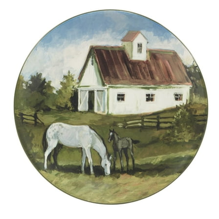 Certified International York Stables Round Platter 12.5"