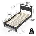 thumbnail image 5 of LIFEMENT Twin Signature Wood Platform Bed Frame with Black Headboard, Noise-Free, Under Bed Storage, No Box Spring Needed, Easy Assembly, 5 of 9