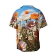 thumbnail image 5 of KLL Vibrant Field Of Blossoms Print Men's Shirt Short Sleeve Button Down Summer Cuba Beach Shirts- Large, 5 of 5