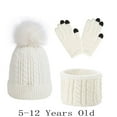 thumbnail image 2 of EnJoCho Kids Slouchy Beanie Hats Warm Winter Glove Beanie Cap Lined Knit Thick Neckerchief Solid Outdoor Warm 3Pcs Set, 2 of 2