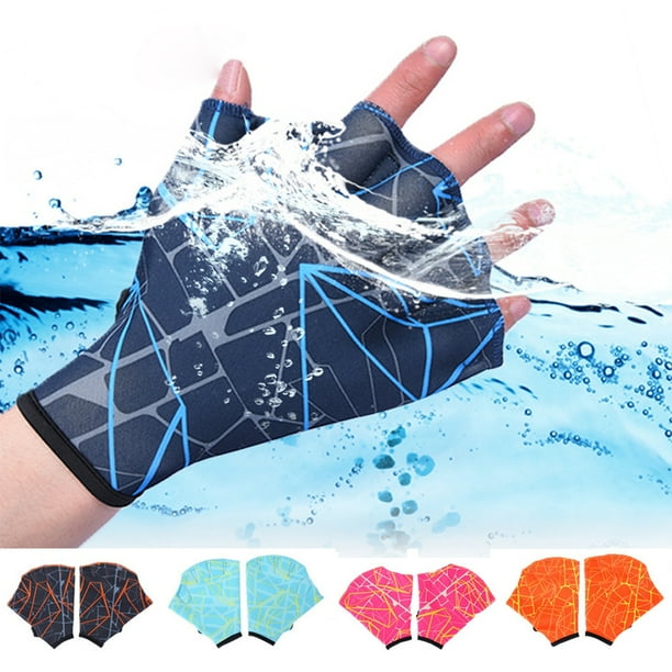 Cheers.US 1 Pair Nylon Swimming Gloves Aquatic Swimming Webbed Gloves