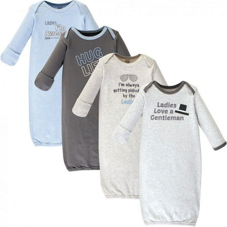 UPC: 0660168335712 | Luvable Friends Baby Boy Cotton Long-Sleeve Gowns 4pk  Ladies  0-6 Months
