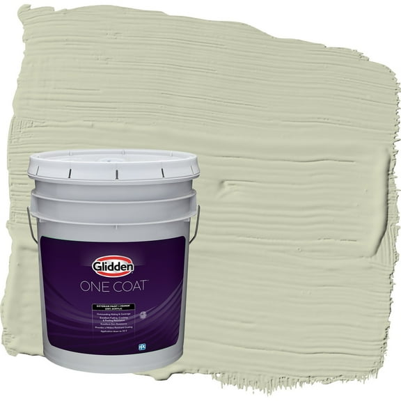 Glidden One Coat Only Olive / Green Satin Exterior Paint with Primer, 5 Gallon