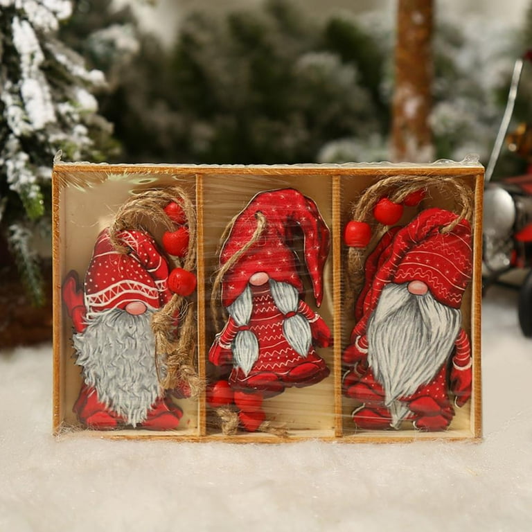 Christmas Decorations: 1pc Wooden Flower Wreath, Santa Gnome Hanging  Ornament, Wooden Beaded Garland For Christmas Tree