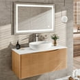 thumbnail image 4 of Eviva Leah 32 Inch Medium Oak Wall Mount Bathroom Vanity, 4 of 8
