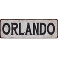 thumbnail image 1 of ORLANDO Vintage Look Rustic Metal 6x18 Sign City State 206180041136, 1 of 1