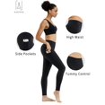 thumbnail image 5 of GustaveDesign High Waist Out Pocket Yoga Pants Tummy Control Leggings Power Stretch Athletic Pants Workout Running Sport Trousers "Gray, S", 5 of 10
