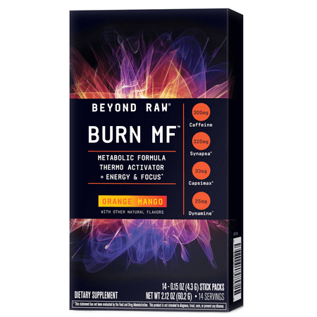 Beyond Raw Burn MF™ Thermogenic Powder Packets, Orange Mango, 14 Single Servings
