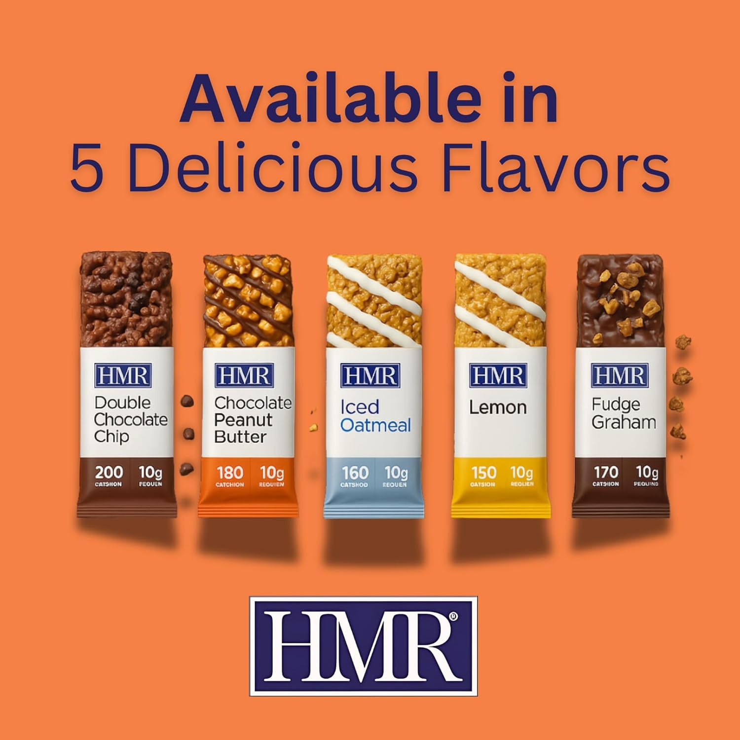 HMR Chocolate Peanut Butter Protein Bars, Low Calorie Snack, 10g Protein, 24 Count