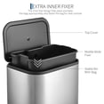 thumbnail image 4 of 50L Fingerprint Resistant Step Stainless Steel Kitchen Trash Can, 4 of 8