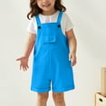 thumbnail image 4 of Bigetiay Little Girls Jumpsuits Rompers Casual School Romper Sky Blue Bib Pants with Pockets for Daily Wear Cute Summer Outfits for Girls 4-5 Years, 4 of 6