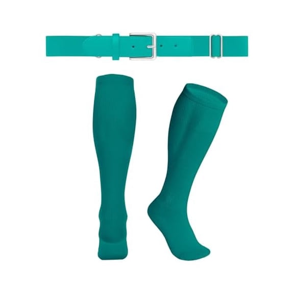 Eryueer Baseball Socks and Belt Combo Set Boys Baseball Belt and Socks Elastic Softball Socks and Belt for Adults and Youth