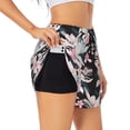 thumbnail image 3 of Lsque Orchids Flowers Printed Women's Running Shorts with Liner Pockets,Elastic Quick Dry Workout Athletic Gym Yoga Shorts,Womens High Waist Shorts-X-Large, 3 of 9