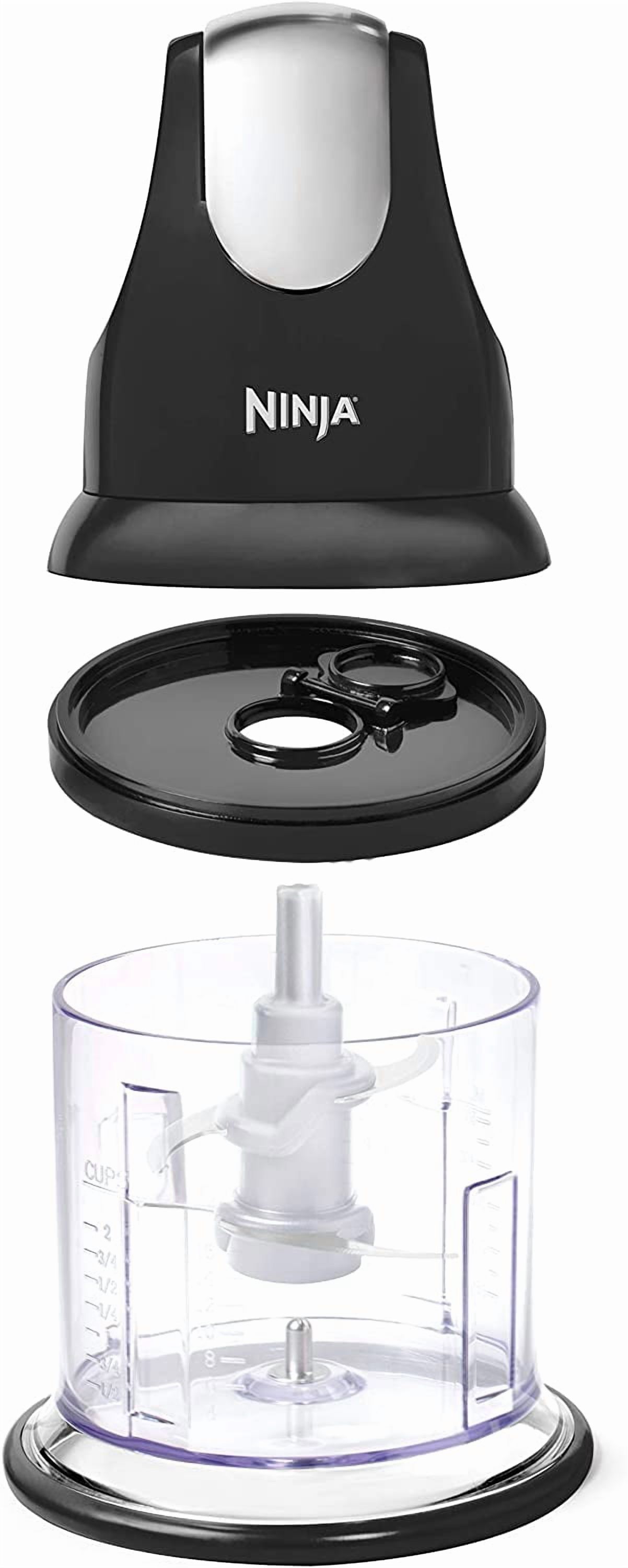 Ninja NJ100GR Express Chop Manual Food Processor for Chopping Mincing Pureeing Vegetables and other Ingredients 16-Ounces Gray