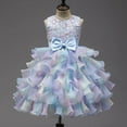 thumbnail image 2 of AOMPMSDX Girls Dresses Children's Sleeveless Performance Dress Flower Beautiful Girl Princess Dress For Kids Girl Wedding Dress 5 Years-6 Years, 2 of 5