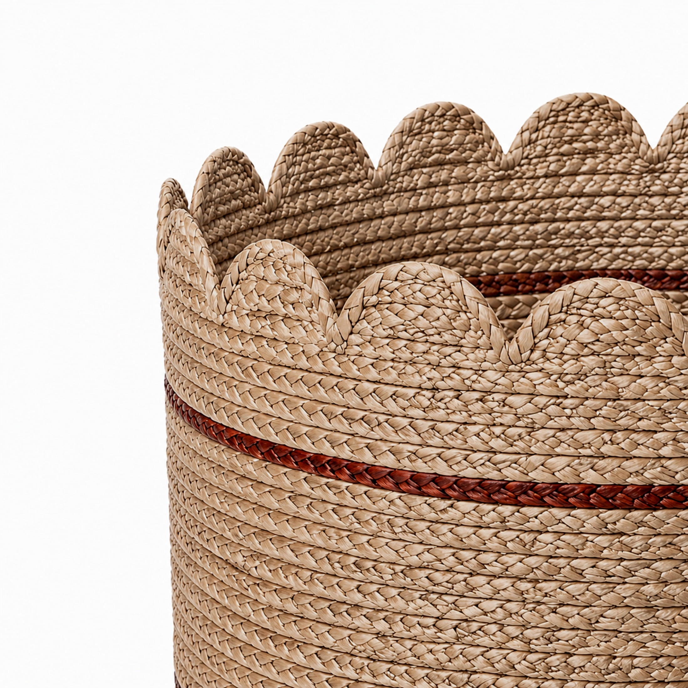 DecMode 13", 15", 17"H Brown Dried Plant Woven Storage Basket, 3-Pieces