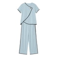 thumbnail image 6 of Two Piece Pant Set For Women Button Slit Hem Business Casual Daywear Summer Casual Pull On Travel Wear Relaxed Fit Straight Leg Wide Leg High Rise, 6 of 6