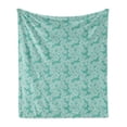 thumbnail image 1 of Floral Soft Flannel Fleece Throw Blanket, Monochrome Design Flower Petals Without Stems Illustration, Cozy Plush for Indoor and Outdoor Use, 50" x 70", Seafoam and Pale Seafoam, by Ambesonne, 1 of 5