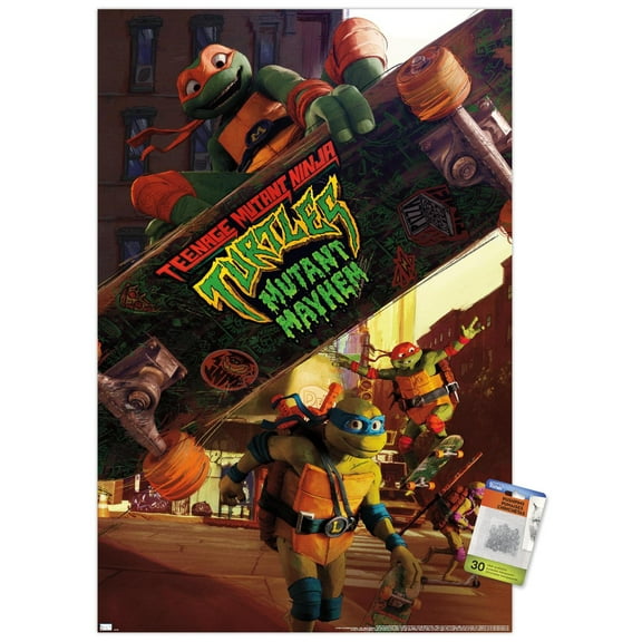 Teenage Mutant Ninja Turtles: Mutant Mayhem - One Sheet Wall Poster with Pushpins, 22.375" x 34"