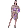 thumbnail image 3 of Moomaya Printed Womens Kimono Sleeve Robes Satin Silk Getting Ready Bridal Robe Coverup, 3 of 7