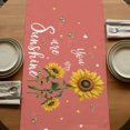 thumbnail image 5 of Table Runners 90 Inches Long Dress Scarves, Coral Red Sunshine Sunflower Farmhouse Coffee/Dining/Kitchen Table Runner for Living Room, Pastoral Bees Farmhouse Floral 13x90 Inch, 5 of 9