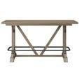 thumbnail image 2 of 78" Bar Height Trestle Table, Rectangular Bar Table, Wood Counter Height Table for Living Room, Brown, 2 of 6