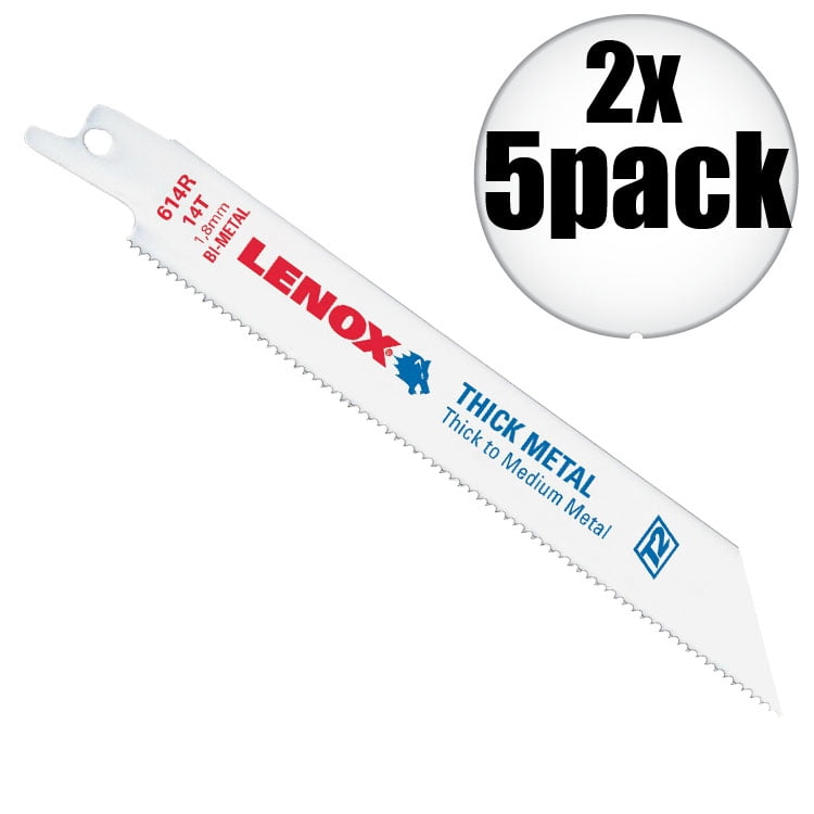 Lenox 614R 5pks 6" x 14 TPI Bi-Metal Reciprocating Saw Blade 2-Pack by Lenox Holesaws and Blades