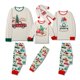 thumbnail image 4 of Conjunto de pijama navideño acogedor para niños de color blanco lechoso, manga larga, cuello redondo, cintura elástica y diseño estampado para edades de 6 a 7 años, 4 of 7