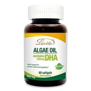 LOVITA Algae Oil with 200mg DHA, Vegan Omega-3 for Brain & Eye Health Support, 60 Veg Softgels