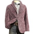 thumbnail image 5 of Ceisia Men's Fashion Carnival Print Corduroy Long Sleeve Turndown Collar Button Down Casual Blazer Jacket Coat Outwear Purple L Gifts, 5 of 6