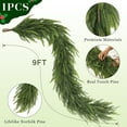 thumbnail image 2 of Guvpev 9FT Christmas Norfolk Pine Garland, Artificial Pine Needles Christmas Garlands, Faux Greenery Fake Garland for Holiday Fireplace,Table, Window, Stairs, Mantel, Indoor Outdoor Xmas Decor, 2 of 17