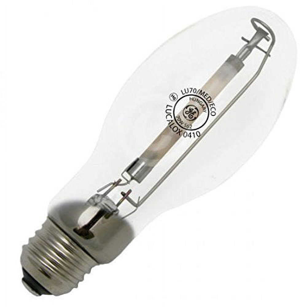 GE 11339 (2-Pack) LU70/MED 70-Watt High Pressure Sodium HID Light Bulb, 1900K, 6400 Lumens, E26 Base