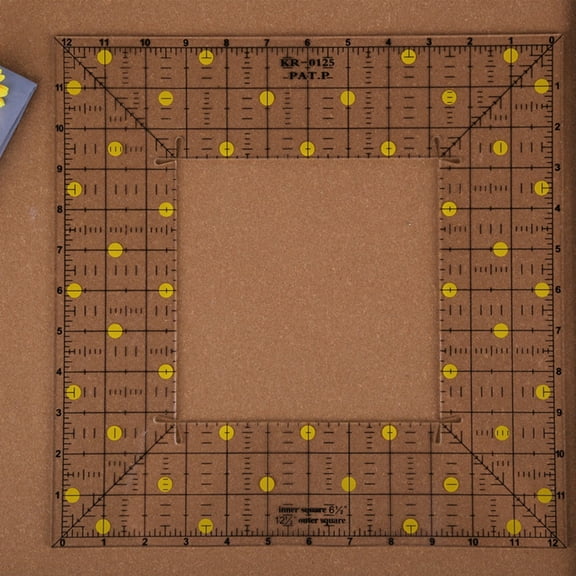 Quilting Template Set for Making T-Shirt Quilts-Acrylic Square Rulers for Fabric Crafts and Blanket Making - 12.5" and 6.5" Gridded Templates